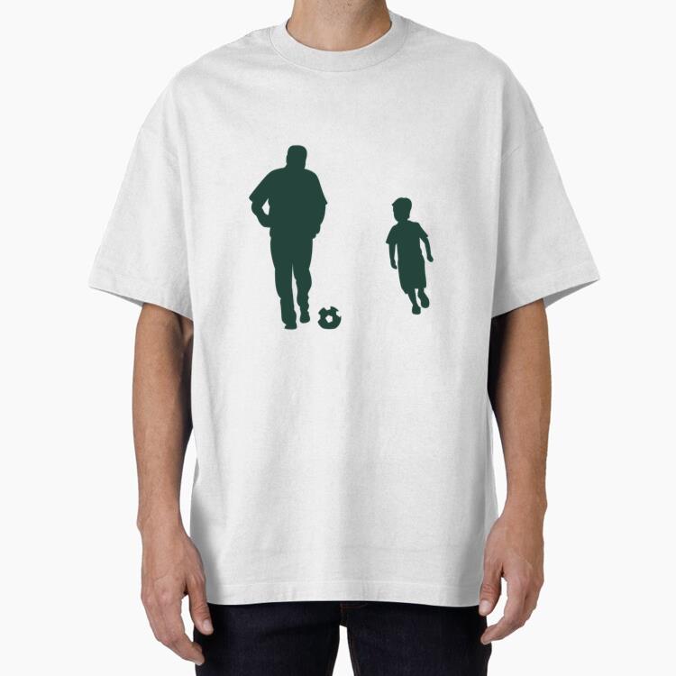 Adult Kid Soccer Playing Silhouette Oversized T-Shirt
