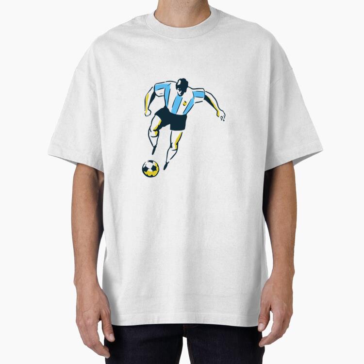 Argentinian Soccer Player Traditional Icon Oversized T-Shirt