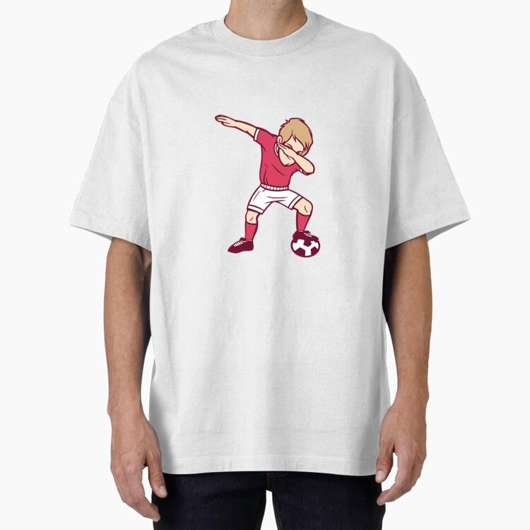 Boy Soccer Player Dab Illustration Oversized T-Shirt