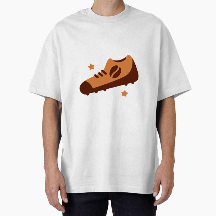 Brown Soccer Shoe With Stars On It Oversized T-Shirt