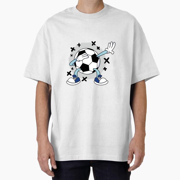 Cartoon Soccer Ball With A Pair Of Shoes And A Pair Of Hands Oversized T-Shirt