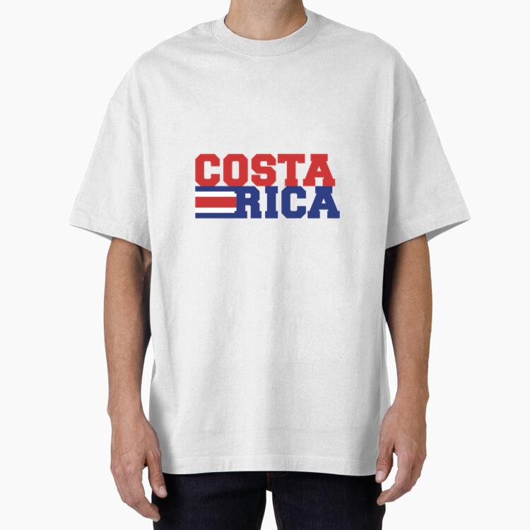 Costa Rica Soccer Team Sticker Oversized T-Shirt