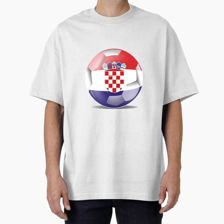 Croatia Flag Soccer Ball Oversized T-Shirt