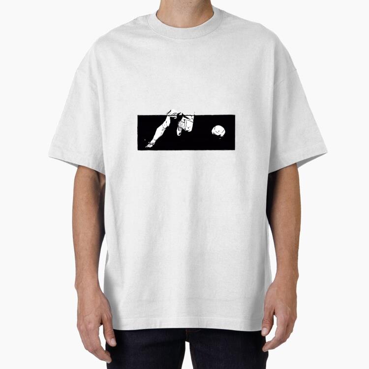 Drawn Kicking Soccer Oversized T-Shirt
