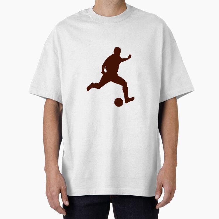 Football Player Soccer Silhouette Oversized T-Shirt
