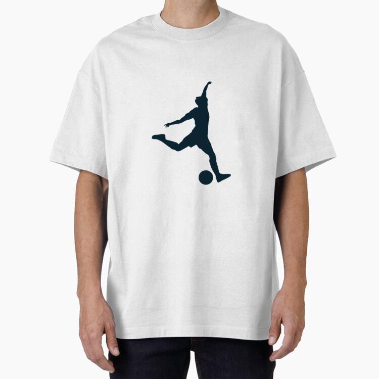 Male Silhouette Soccer Player Oversized T-Shirt