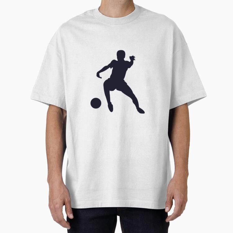 Male Soccer Player Silhouette Oversized T-Shirt