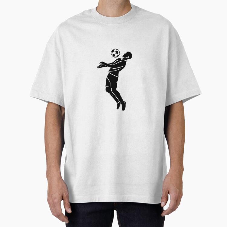 Man Playing Soccer Cut Out Oversized T-Shirt