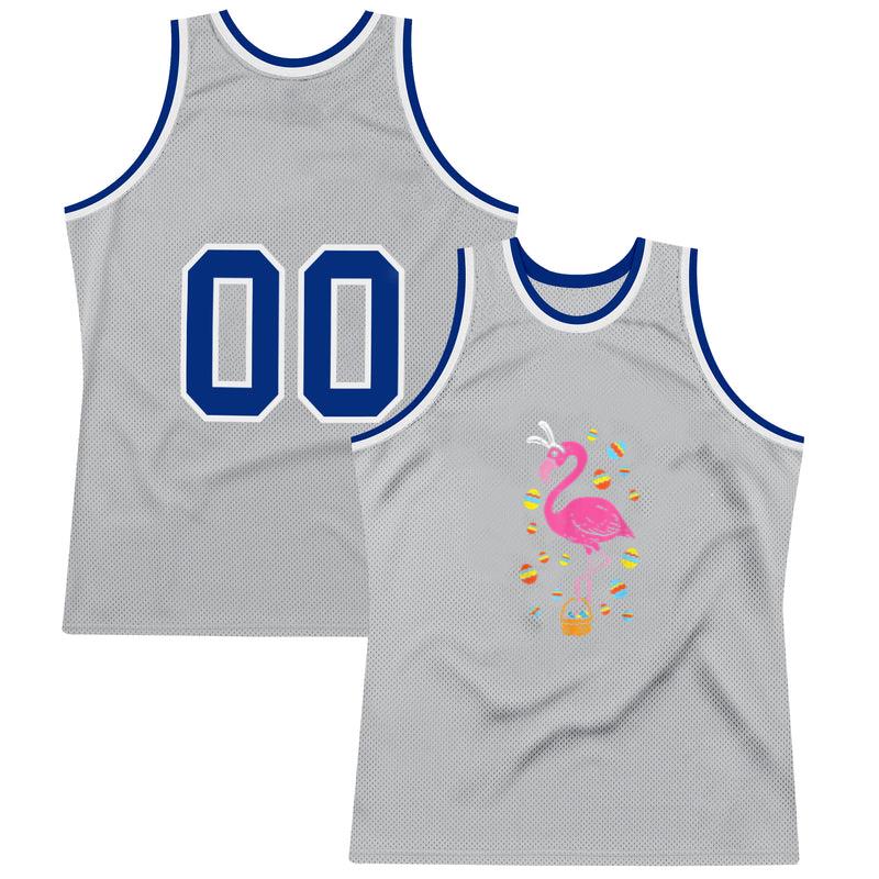 Pink Flamingo Bunny Ears Eggs Basket Easter Day Basketball Jersey