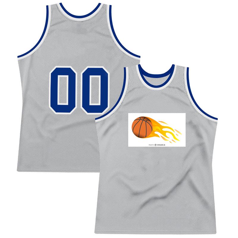 Realistic Basketball On Fire Basketball Jersey