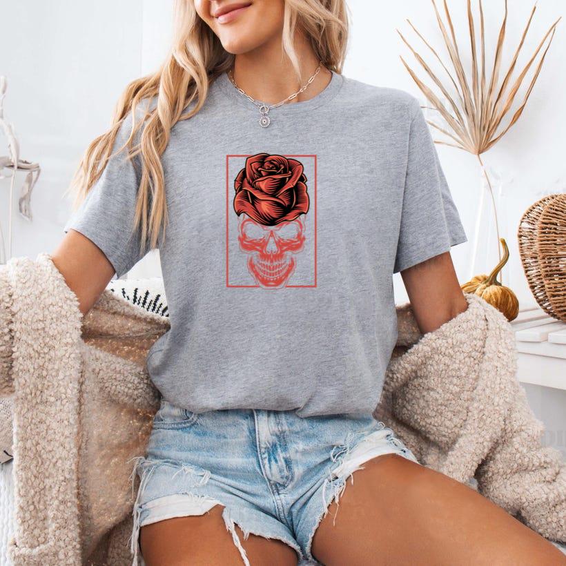Skull head flower T-Shirt